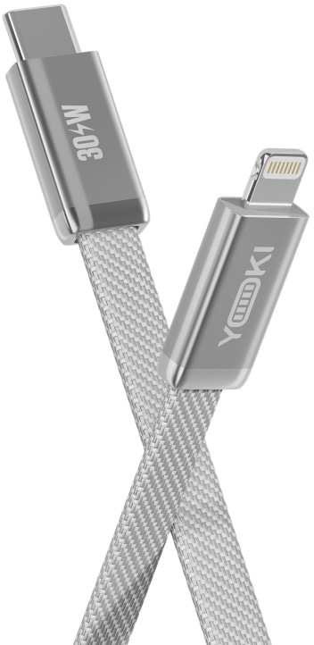Кабель YOKI Type-C to iP 30W 1.2m Gray (AI65 AIR)